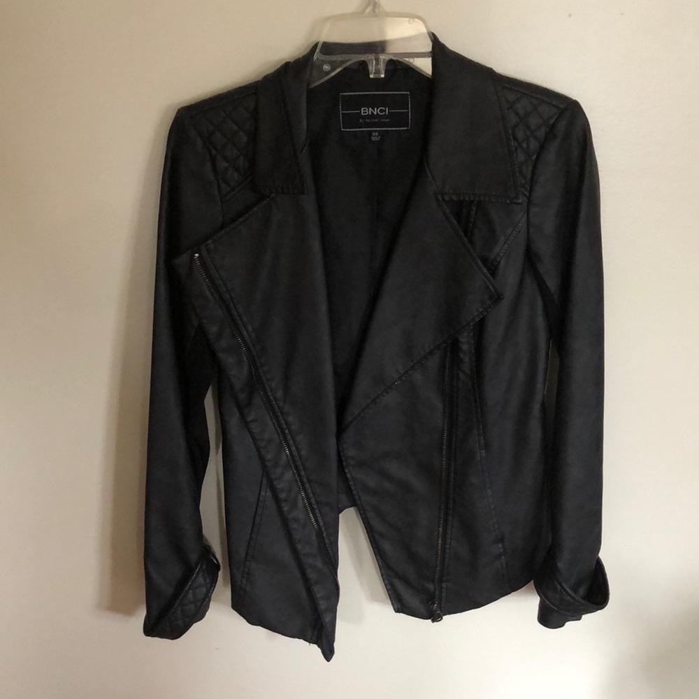 Faux leather jacket black